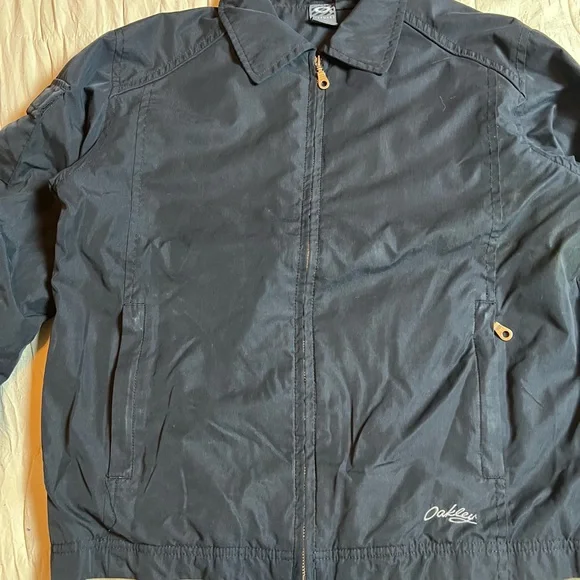Vintage Oakley Software Women Black Zip Jacket Size Small Mid-Length Y2K Rare - Picture 2 of 5